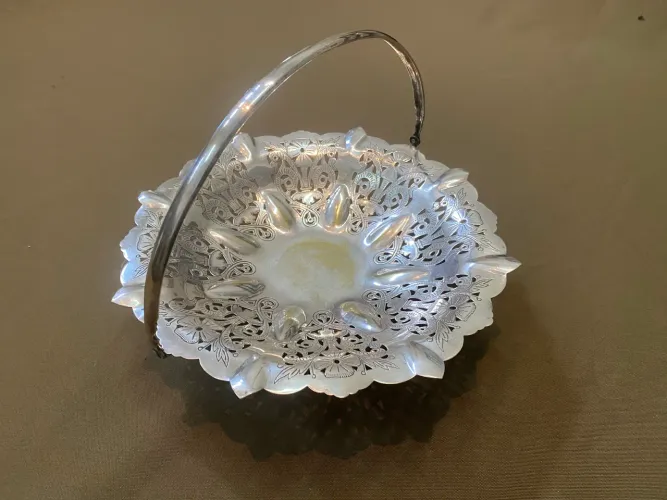 Cesta Ornamentada em Prata (Art Prata)