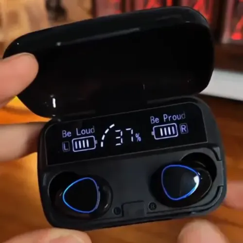 Fone De Ouvido M10 Bluetooth 5.3 Power Bank A Prova D'água
