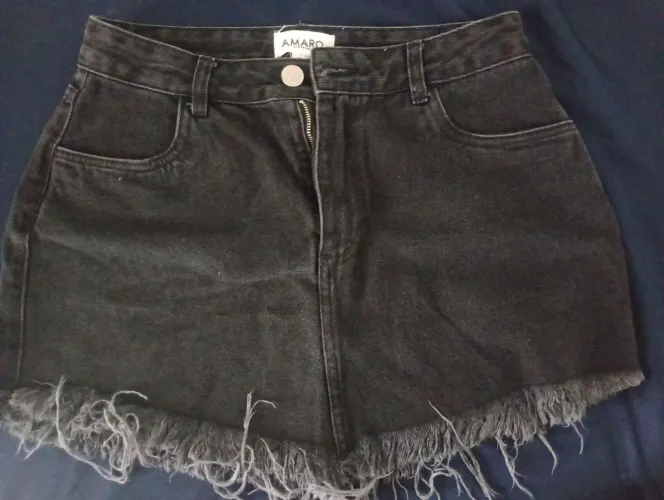 Mine saia jeans preta 
