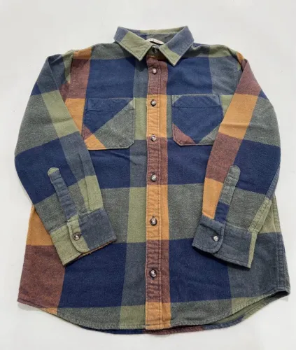 Camisa xadrez flanelada infantil, tamanho (7/8 anos)