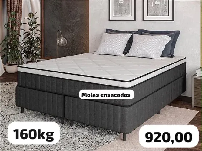 Colchão molas ensacadas suporta 160kg por pessoas