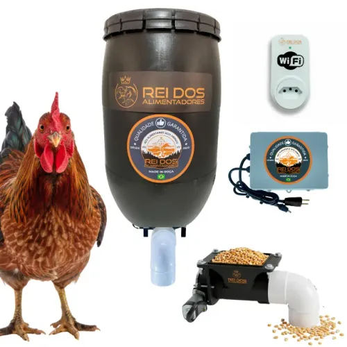 Alimentador Automático 30L p/ Galinha, Peixe, Cavalo, Cachorro com Timer WiFi Plug