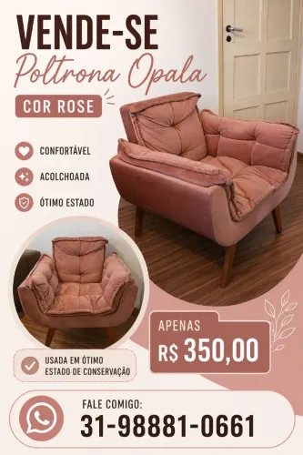 Poltrona Opala cor Rosê
