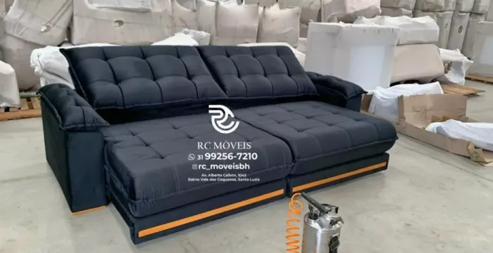 Sofá Retrátil e Reclinável Barcelona Euro Pillow 30cm Molas Ensacadas | Garantia Inclusa
