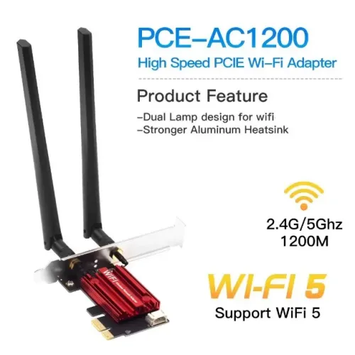 Placa de Rede WiFi PCI Express 5GHz 2.4GHz (NOVO)