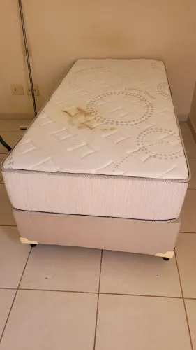 Cama box solteiro com colchão luxo