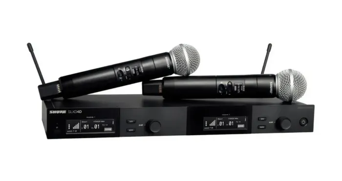 Microfone Sem Fio Duplo Shure SLXD24D/SM58 e BETA58