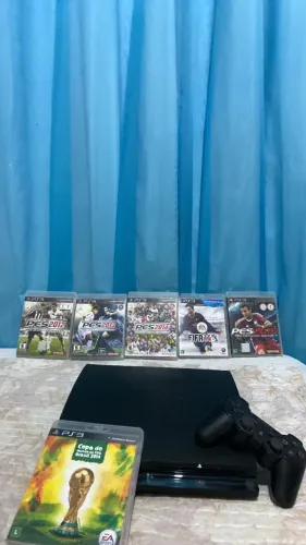 Play Station 3 PS3 Slim seminovo com jogos