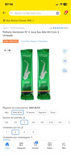 Palhetas Vandoren para Saxofone Alto 