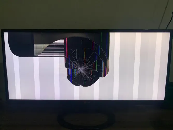 tv monitor lg ultrawide ips led 29ma73d-ps 21:9 tela quebrada