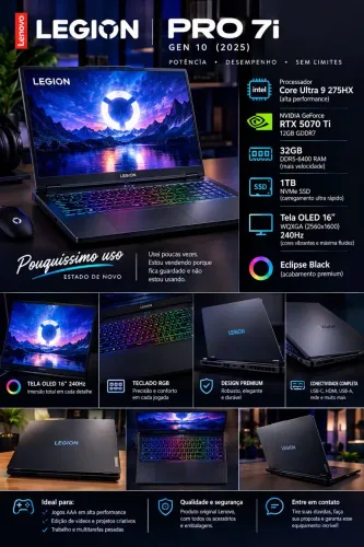 Lenovo Legion Pro 7i (2025) 5070Ti OLED 240hz,Praticamente novo