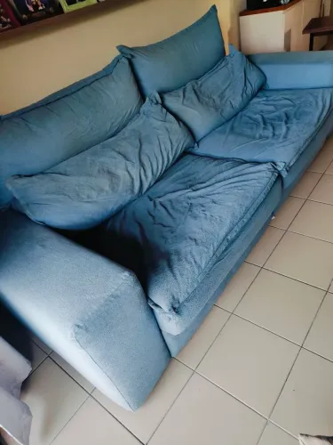 Sofá Retrátil e Reclinável Azul 2,50m - Super Confortável (Ótimo Estado)