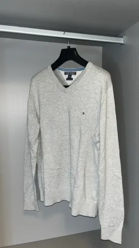 Moletom cinza claro tommy hilfiger