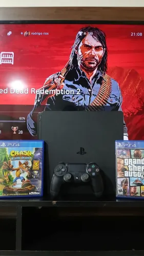 Playstation 4 - Ps4 usado + 1 controle + 2 jogos
