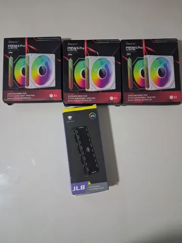 Kit 3 Fans Prism 6 Pro ARGB + Hub Fan 8 Portas ARGB