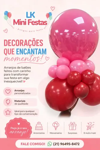 Arranjo de balões- Festas e decorações 