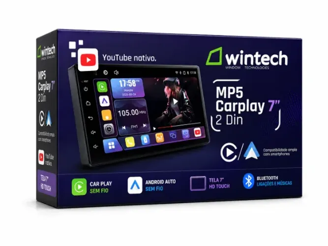 Central Multimídia MP5 Wintech 7?Espelhamento Sem Fio Youtube nativo