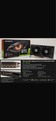 Placa de video 3060 8gb com caixa