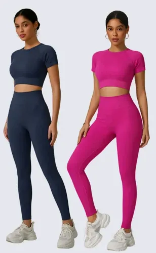 Conjunto fitnes canelado 