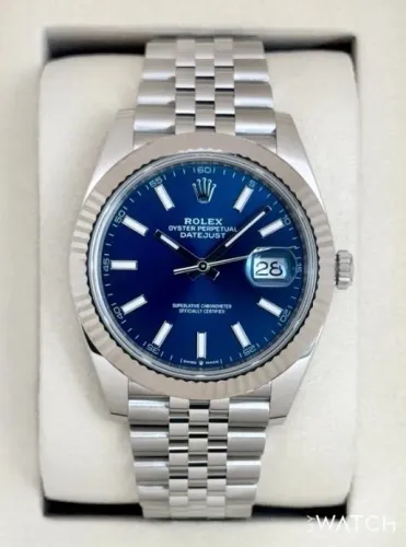 Relógio Rolex Datejust Jubilee Azul 40mm Automático Aço 904L Base ETA 3035 Vidro Cristal