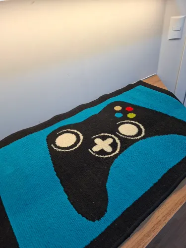 Tapete Gamer Antiderrapante | Estampa Controle de Videogame | Decoração