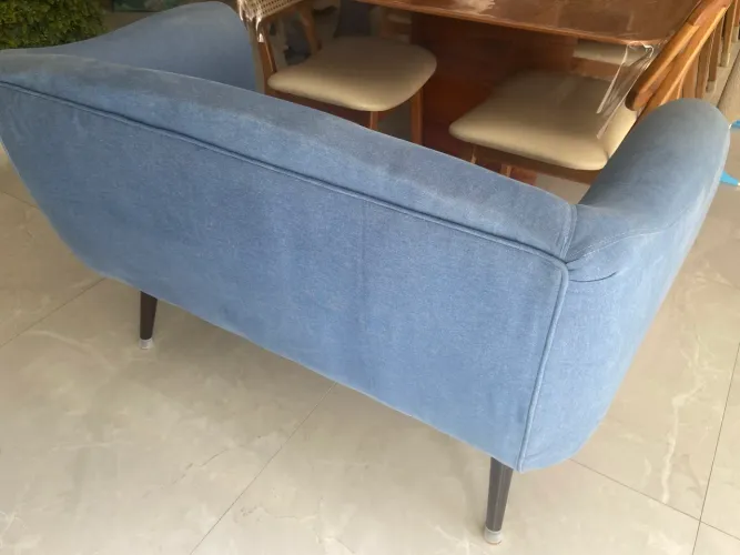 Sofá 2 Lugares Zap Daf Mobiliário Azul Jeans