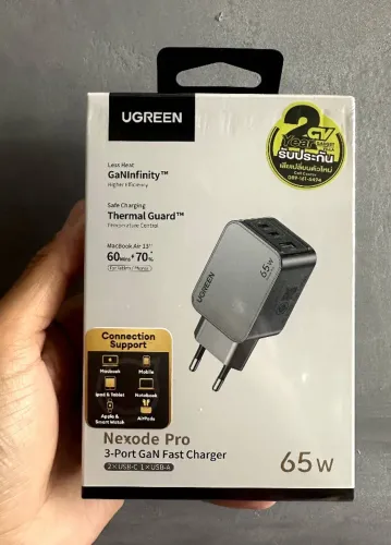 Carregador Nexode Pro 65w Gan 3 Em 1 Inteligente Cinza 5v Cinza