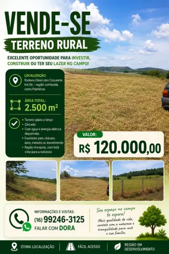 VENDE-SE TERRENO RURAL - ÓTIMA OPORTUNIDADE!