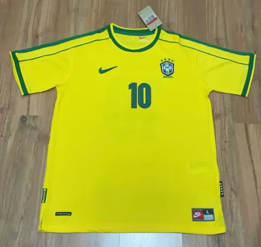 Camisa Brasil Retrô copa de 1998 G - Aamarela Rivaldo #10 Nike Masculina