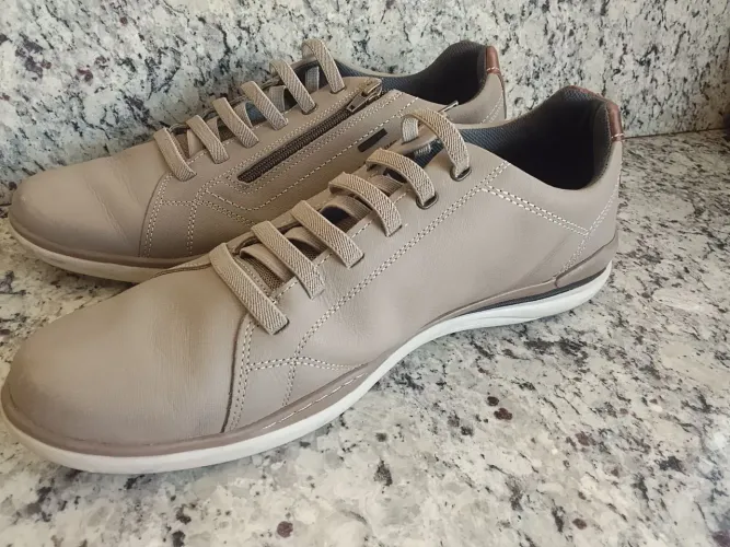 Tênis Pegada Vintage Masculino Bege couro- Tamanho 48