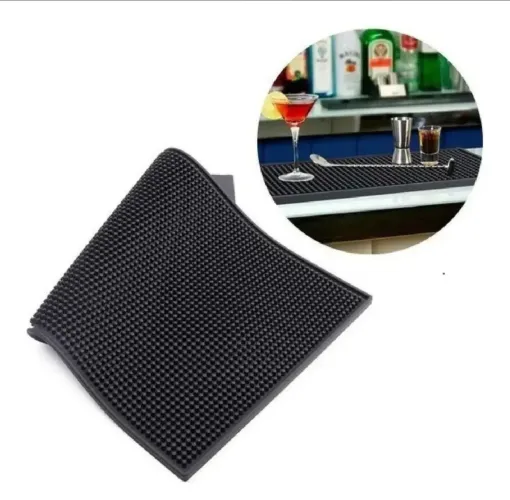 Tapete Bartender Bar Mat para Drinks 45 CM x 30 CM Preto