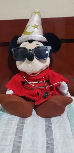 Boneco Mickey Fantasia Corrente de Prata teste ímã Bóton Kiss FM