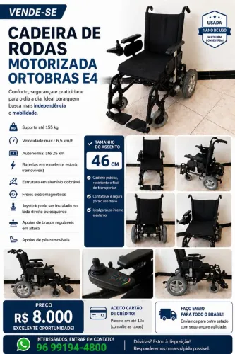 Vendo Cadeira de Rodas Motorizada