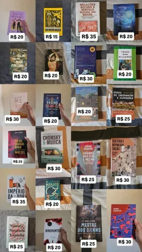 Livros: entre R$ 15 e R$ 35