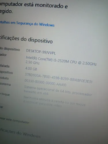 Notebook I5 Vpro 4Gb ram