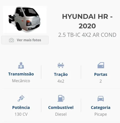 Hyundai HR 2.5 TCI Diesel (rs/rd) 2020