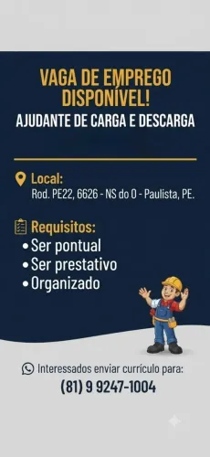 Vaga ajudante de carga e descarga 
