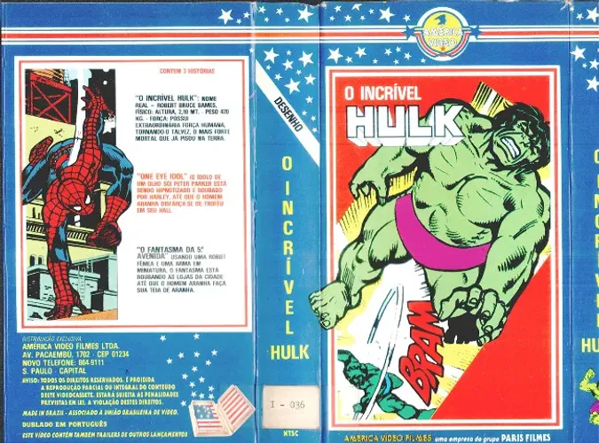 Fita Vhs Incrível Hulk (1982) Homem Aranha (1967) [desenhos] (Usado)