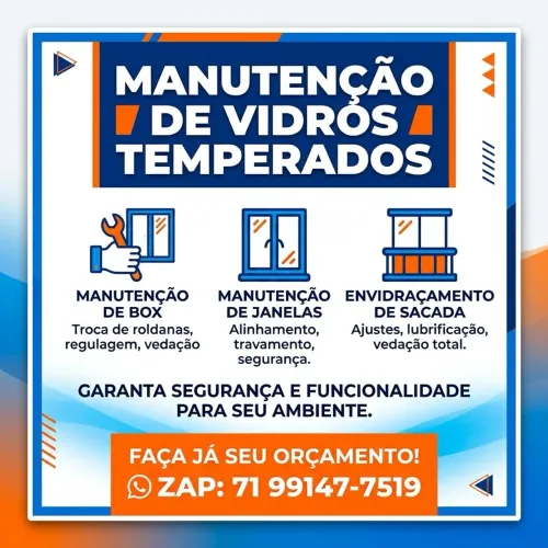 Manutenção em Vidro Temperado.