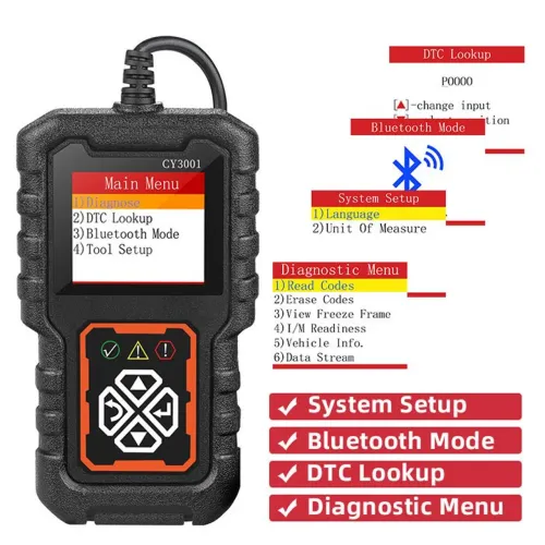 Scanner Automotivo OBD2 CY3001 *Entrego Aceito Cartão
