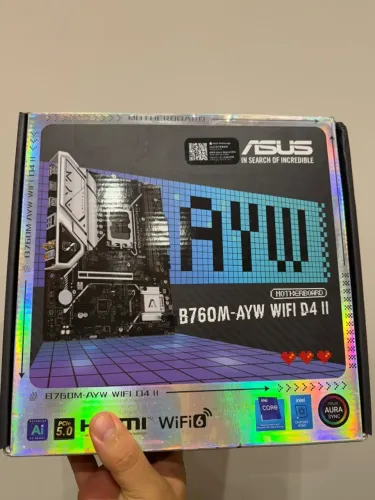 Placa Mãe Asus B760M-AYW WIFI D4 II, Chipset B760, Intel LGA 1700, mATX, DDR4, 90MB1MG0-M0