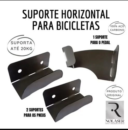 Suporte horizontal de parede para bicicleta