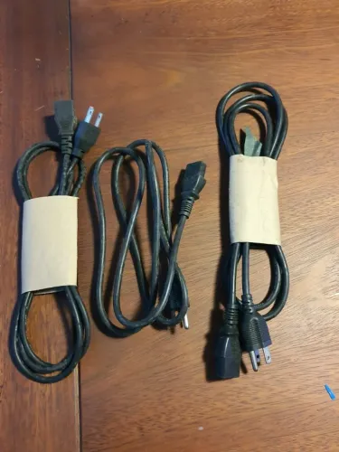 Kit com 3 cabo de força Energia Tripolar 1,5m para fonte Monitor Pc