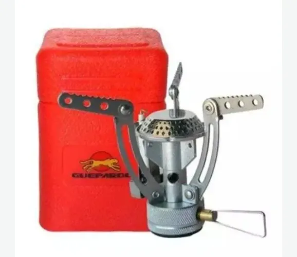 Mini Fogareiro Guepardo com 2 cartuchos de gás 230g.