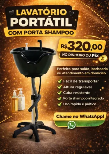 Lavatório portátil com porta Shampoo