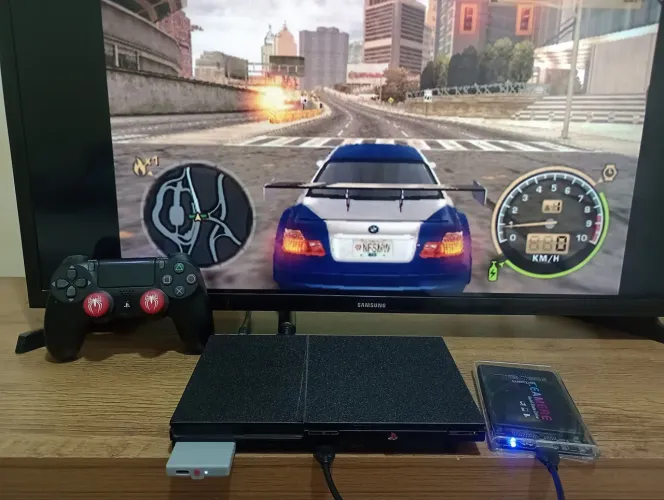 PS2 SLIM + SSD 120GB COM JOGOS