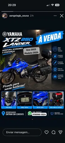 Yamaha XTZ 250 Lander 249cc/lander Blueflex 2023