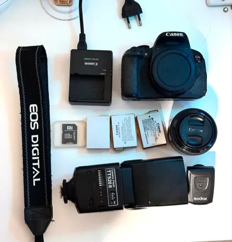 Canon t5i + kit fotografia completo (câmera, flash e acessórios)