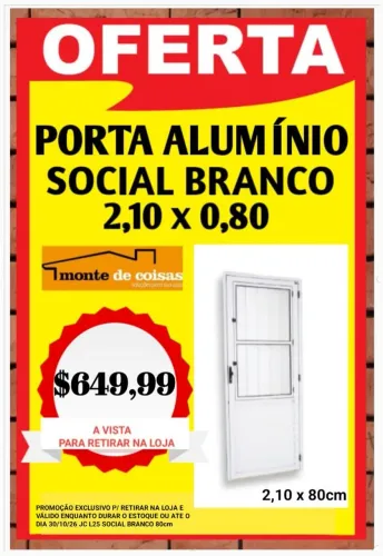 PORTA DE ALUMÍNIO BRANCO !! PROMOÇÃO !!