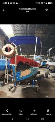 Vendo barco pesca de madeira, ótimo estado